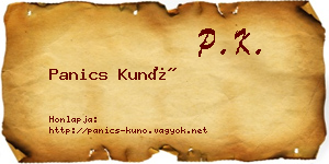 Panics Kunó névjegykártya